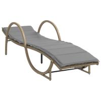 vidaXL Tumbona con cojín ratán sintético 60x199x42 cm Negro, Marrón, Gris Sillas de Exterior Ideal para jardín, playa, piscina, terraza Tumbona Piscina Tumbonas Playa Tumbonas Jardín Exterior - details 0