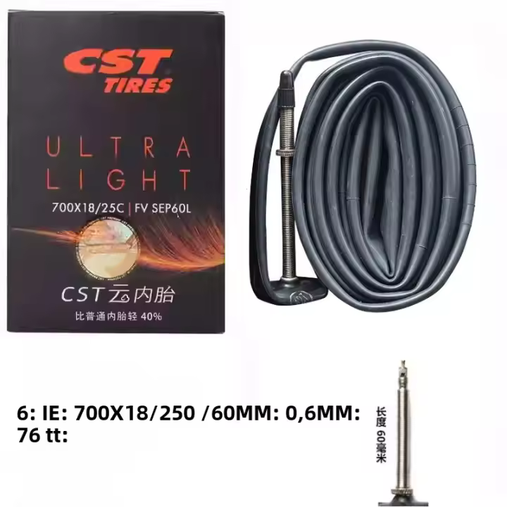 Tubo Interno Ultraligero CST Para Bicicleta De Carretera 700c Con Boquilla Presta Longitudes 48MM 60MM 80MM Para Neumáticos De 18-25c/25-32c - 1