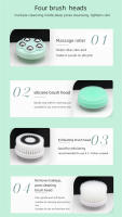 Cepillo de limpieza Facial eléctrico 4 en 1, herramienta de limpieza Facial recargable, impermeable, giratorio, limpiador de poros, máquina de piel Facial - details 3