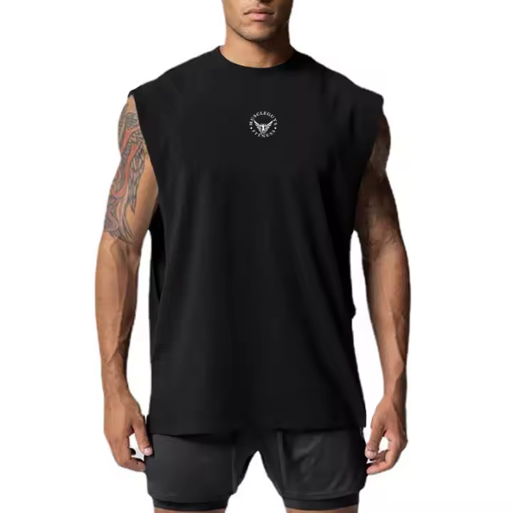 Men Bodybuilding Training Tank Top Gym Casual Sport Clothing Mesh Breathable Quick Dry Sleeveless Vest Fitness Workout Loose Top - 1