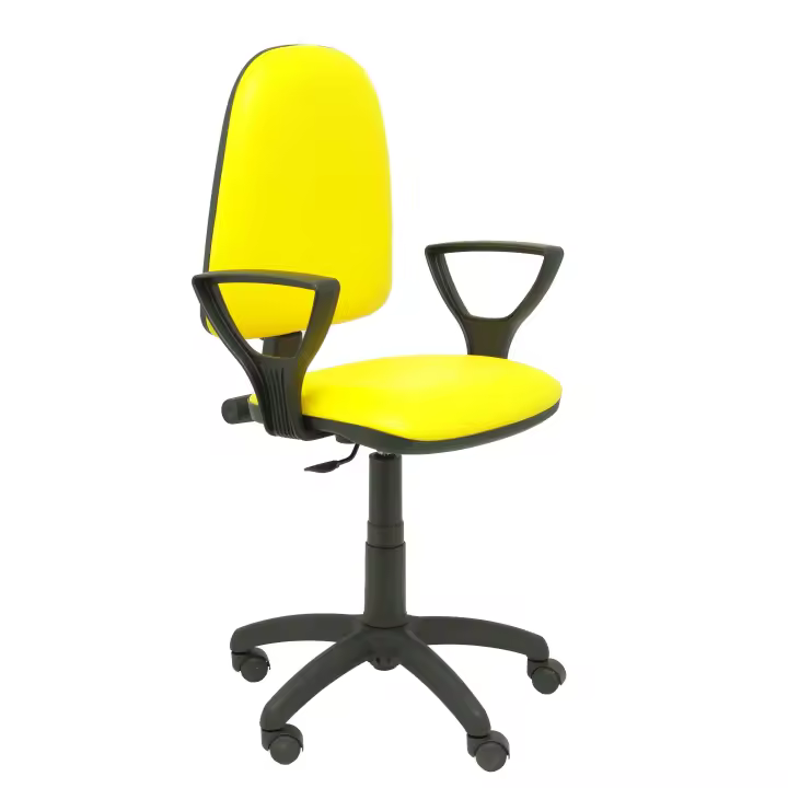 Piqueras Y Crespo - Silla de Oficina Ergonómica Amarilla con Brazos - 1