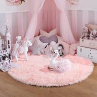 Alfombra Redonda De Peluche Suave Para Niñas Habitación De Princesa Castillo Alfombra Gruesa Decorativa Para Dormitorio Moderno - details 9