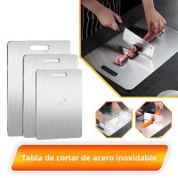 Tabla De Corte De Acero Inoxidable Engrosada Antibacteriana Y Antifúngica Accesorios De Cocina Doble Cara Resistente Al Desgaste - details 0