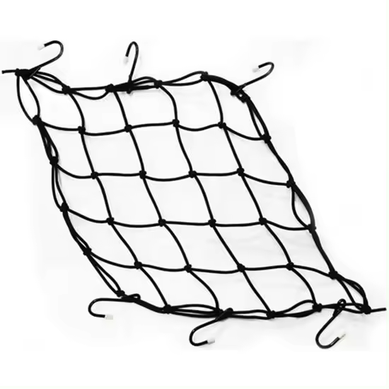 ELINKUME Pulpo Red Elástica Negra Moto 3 Puntos Anclaje 34x34cm - 1