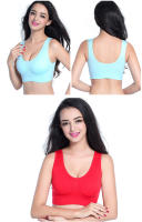 Sujetador Deportivo Para Mujer Con Almohadones Top De Yoga Running Gimnasio Fitness Transpirable Sin Cierre De Nylon Y Elástico - details 9