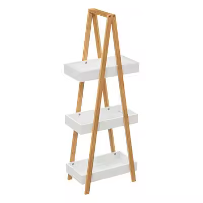 Factory Cuadros - Estantería Hassun de Bambú para Baño - 3 Estantes de Almacenaje - Mueble Organizador - Dimensión: L. 30 X P. 18 X H. 82 Cm - 1