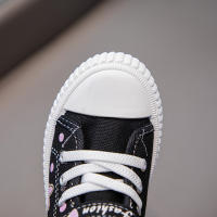 Zapatos De Lona Para Niños Y Niñas Estilo Cuatro Estaciones Bordado Blanco Dibujos Animados Niños Y Niñas Rosa Suave Antideslizante Casual - details 2
