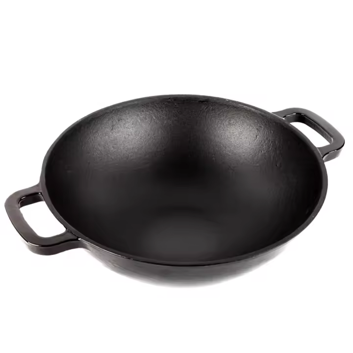 Magefesa Ferro - Wok de 30cm, Hierro Fundido, Óptima Retención, Reparto del Calor, Para Todo Tipo de Cocinas, Inducción, Libre de PFOA-PTFE - 1