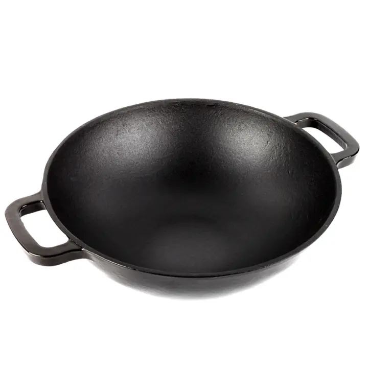 MGF Ferro - Wok de 30cm, Hierro Fundido, Óptima Retención, Reparto del Calor, Para Todo Tipo de Cocinas, Inducción, Libre de PFOA-PTFE - 1