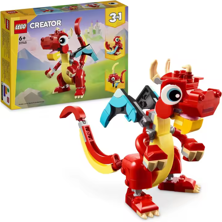LEGO - Creator 3 en 1 - Dragón Rojo - Regalo original - Para mayores de 6 años - 1