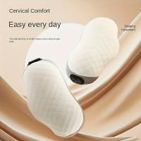 Cojín de masaje de espuma viscoelástica transpirable con calefacción y vibración, alimentado por USB, tracción elástica de cuello y cintura de 135° - details 4