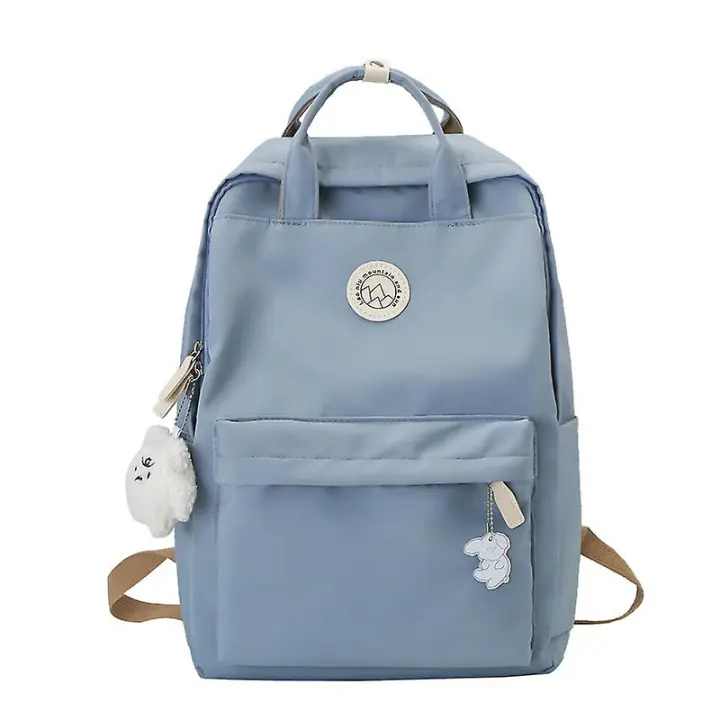 Mochilas Escolares para Niñas Mochila Escolar with Lindo Colgante Mochila Escolar Preppy para Niños Adolescentes Primary Secundaria Azul - 1