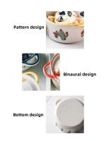 Taza De Cerámica Para Cocina Tazón De Alimentos Para Bebés Comida De La Noche Sopa De Ramen Ensalada De Frutas Huevos Al Vapor Juego De Mesa Con Tapa Resistente Al Microondas - details 6