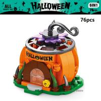 Juego De Bloques DIY De Halloween Con Cabeza De Calabaza Y Fantasma Para Decoración De Hogar Juguetes Educativos Para Niños Regalos De Festivales Tamaño Pequeño Material ABS Compatible Con Lego - details 7