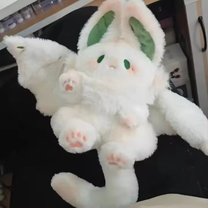 Juguete De Peluche Grande De Conejo Y Murciélago Volador Kawaii Animal Creativo Muñeco De Espíritu Mágico Blanco Suave Para Niños - 1