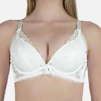 Lencería mujer push up conjunto blanco de encaje y tul elástico dos piezas sujetador y braguitas cómodo y sexy, Le Côté Chic - details 0