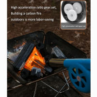 Ventilador De Mano Para Barbacoa Y Camping Estarter Rápido Portátil Accesorios Para Estufa Grill Picnic Color Negro Yelló Azul - details 8