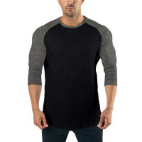 Camiseta De Entrenamiento Fitness Para Hombres Manga Larga Algodón Transpirable Ropa Deportiva Correr Gym Bodybuilding Color Sólido - details 1