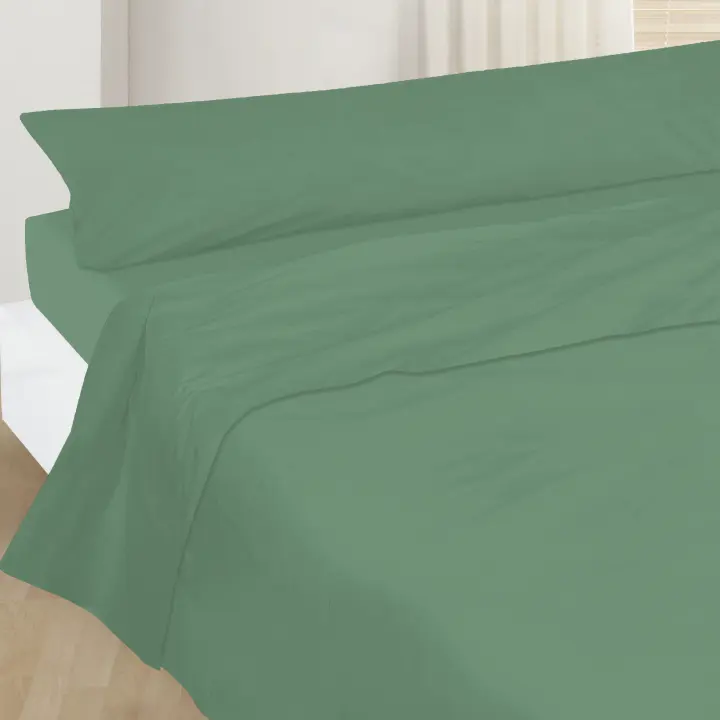 Vivid Torral - Juego De Sábanas Verano Lisas Color 50% Algodón 50% Poliéster (Crema, Celeste, Marino, Rosa Pétalo, Rosa Empolvado, Gris, Verde) - 1