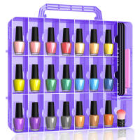 Organizador Portátil De Esmaltes De Uñas Con Doble Lado Y 6 Divisores Ajustables Almacenamiento Para 48 Botellas Transparente - details 22