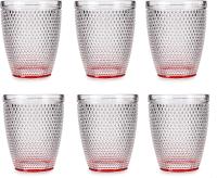 MAXHOME-Set de 6 Vasos Cristal Puntos Agua300ml,Vasos de Cristal de Diseño Relieve,Ideal para Agua, Refrescos, Whiskey - details 1