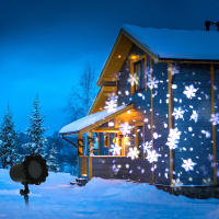 Lámpara LED De Patrón De Copo De Nieve Con Control Remoto Para Jardín Exterior Decoración De Navidad Y Escenario Luz Proyección IP65 ABS Fuente De Alimentación AC - details 3