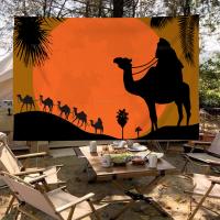 Bandeera Africana De Escena De Atardecer En Pradera Hecha De Poliéster Impresión Creativa Bandera Colgante Para Decoración Interior Y Exterior - details 8