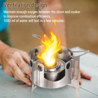 Estufa De Camping Para Exterior 2 En 1 Con Soporte Antiviento Y Extinguidor Para Montañismo Emergencia Acero Inoxidable Sin Ignición Incluida - details 5