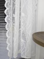 Conjunto De Cortinas De Encaje Transparente Birds En Color Beige Para Sala De Estar Puerta Francesa Estilo Paisajista Ligero - details 2