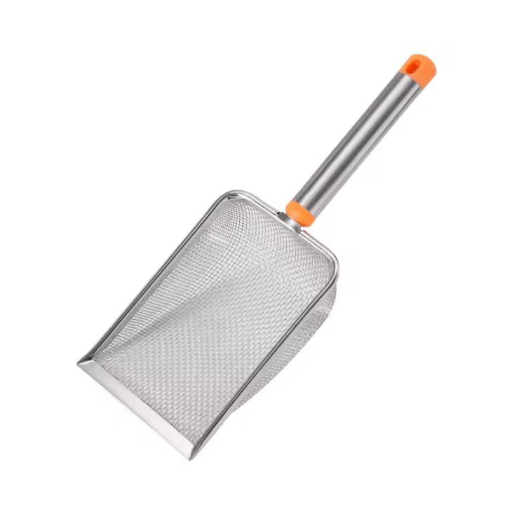 Shovel De Acero Inoxidable Con Mango Largo Para Caja De Arena De Gato Herramienta De Limpieza De Mascotas Tamaño Único - 1