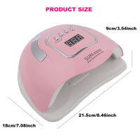 Secador De Uñas LED SUNX12 Max 66 Lámparas UV Para Manicura Secado Rápido Con Base Autodetección Color Rosa ABS 18*21.5*9CM - details 6