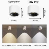 Spotlight LED Para Pared Y Techo Montaje Superficial Rotativo COB 5W 7W 9W 12W 15W Decoración Interior Hogar AC110V/220V - details 8