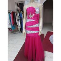 Sin marca Vestido de fiesta en rosa fucsia , de tul y raso con pedreria y lentejuelas, corte sirena, cierre de cremallera - details 1