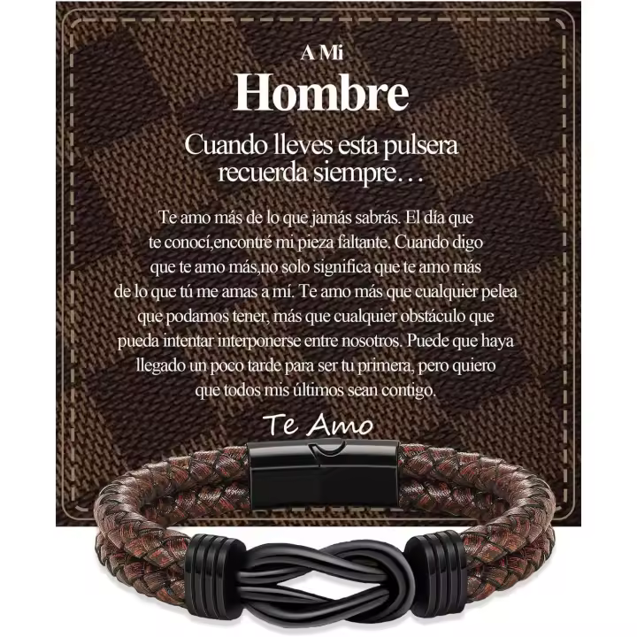 VGWON Regalos Originales para Hombre, Pulsera Hombre, Para Hombre Gift Novio, Gift Aniversario Pareja Regalos Navidad Hombre Regalos Papá San Valentin - 1