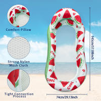 Cama Flotante Inflable De Sandía 1pc Asiento De Lujo Portátil Y Cómodo Para Playa Piscinas Adecuado Para Hombres Y Mujeres - details 2