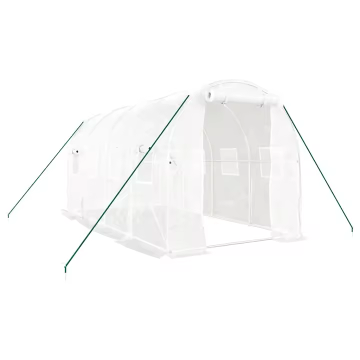 vidaXL Invernadero con Estructura Acero Invernáculo Vivero para Plantas Color Blanco,  Verde, y mas - 1