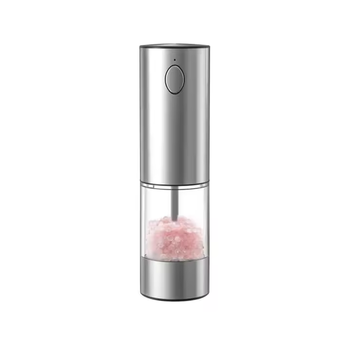 Molinillo de Sal Y Pimienta Eléctrico, recargable por USB, grosor ajustable, Gran capacidad, molinillo Automático, Cuerpo de Maple inoxidable, with Luz LED - 1