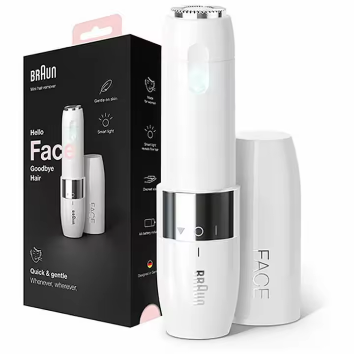 Braun Depiladora Facial Mini Fs1000 Blanca para Mujer Con Luz Smartlight - 1