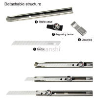 Cuchillo De Utilidad SDI 9mm Tamaño Pequeño Acero Inoxidable Con Bloqueo Espiral Para Cortar Papel Tapiz Y Film 3001C Abre Caixa Express - details 2