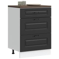 vidaXL Mueble bajo de cocina Kalmar madera de ingeniería en color Gris sonoma/Blanco/Roble Sonoma y más | almacenamiento funcional diseño moderno para baño dormitorio sala - details 3