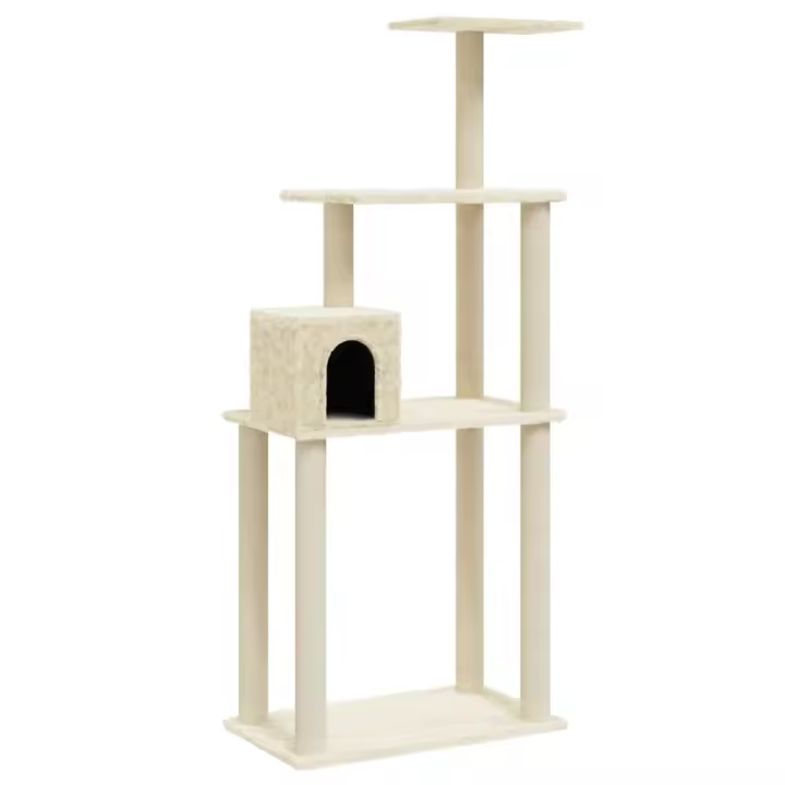 Rascador para Gatos con postes de crema de ISAL 147 cm - 1