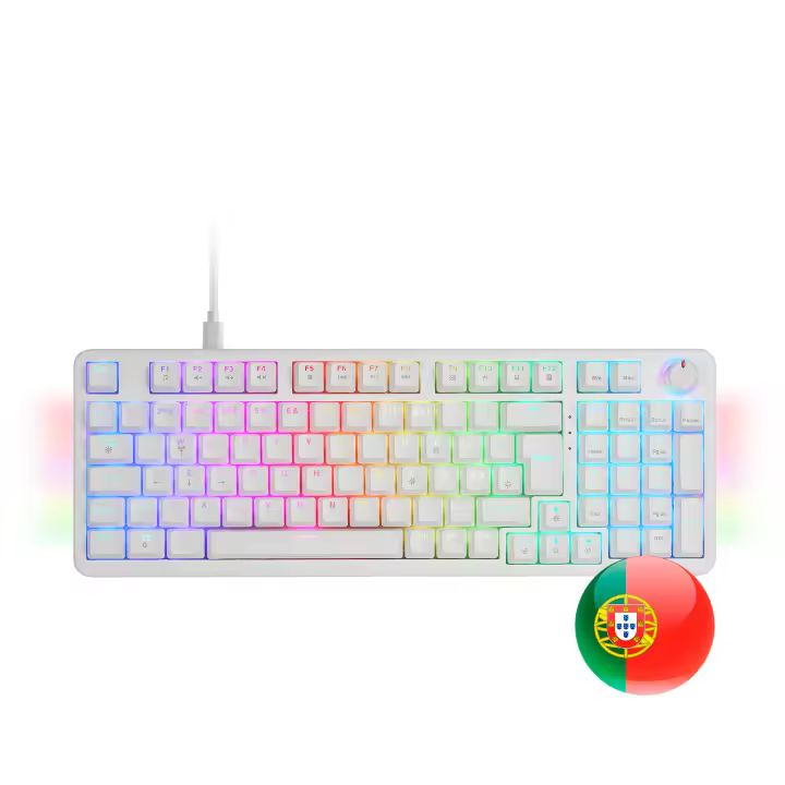 Mars Gaming MKPRO, Teclado Mecánico Gaming Completo, RGB Chroma, Switches Hot-Swap Mecánicos, Antighosting, Rueda de Control, Software Avanzado, Multiplataforma, Switch Silent , Idioma Español, Francés, Portugués, Italiano o Americano, Blanco - 1