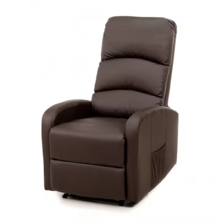 Eco-De Sillón Relax “Cavana”, Reclinable de Forma Manual hasta 160º, Polipiel, Sistema Pared Cero, Dos Bolsillos Laterales ECO-8580 Marrón - 1