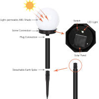 3PCS Luz Solar LED Para Exterior Impermeable Bombilla Blanca Para Jardín Calle Yate Parque Camping Iluminación De Verano - details 5