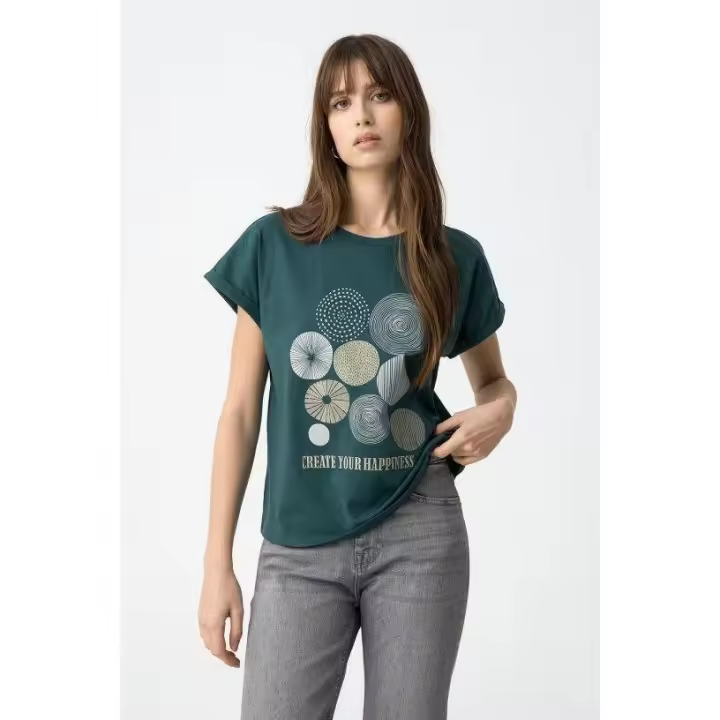 Marcas Mujer Ropa Tiffosi Tiffosi mujer Camisetas y tops  Camiseta manga corta -Tiffosi- Carmo_4 blanca verde - 1