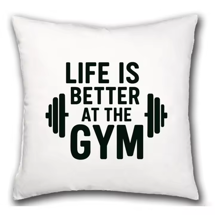 MERCHANDMANIA Cojín life is better at gym la vida es mejor en el gimnasio hogar comodo cussion - 1