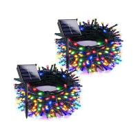 Guirnaldas de Luces LED Solar para Navidad de cable Verde - 8 funciones; Ideal para decorar árboles tanto en interiores como exteriores - Kmt Style - details 1