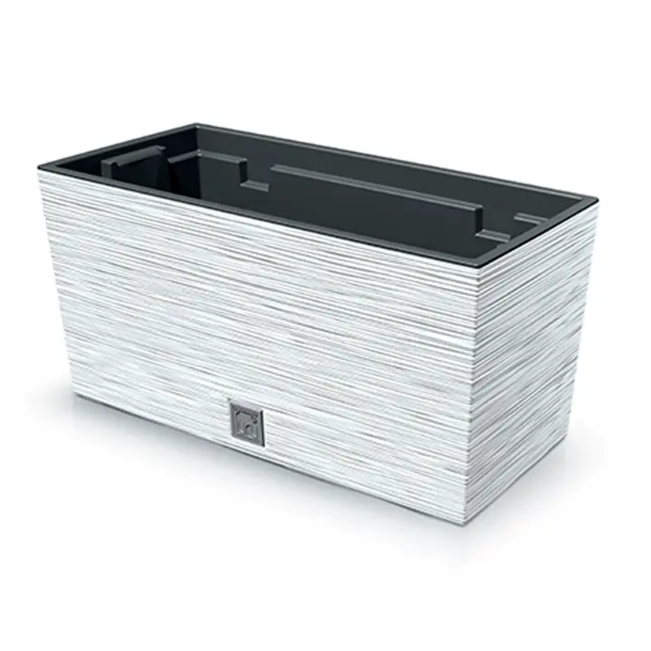 Prosperplast Macetero Blanco con Depósito FURU 39,5 X 18,5 X 19,5 Cm - 8 L - 1