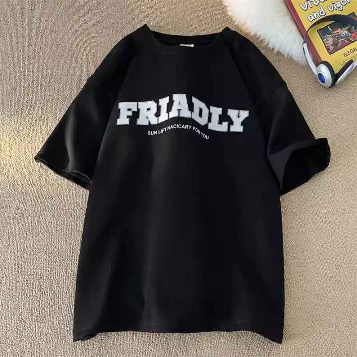 Camiseta De Verano Para Hombre Estampada Coreana Simple Y2K Cuello Redondo Manga Corta Transpirable Ligera Secado Rápido Protección Solar Sostenible Sin Capucha Talla Regular - 1