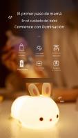 Lámpara De Noche LED RGB Con Sensor De Toque Conejo Silicona 16 Colores Recargable Para Niños Regalo De Fiestas Luz De Bunny - details 3